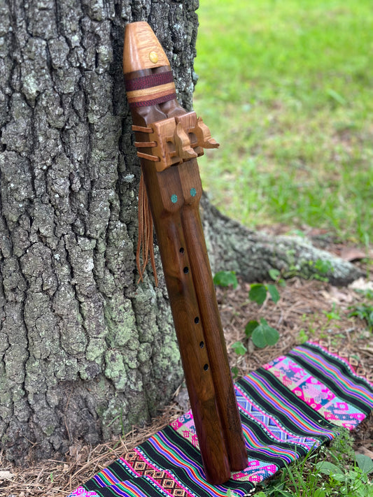 Black Walnut Native American Drone Style Flute, Made to Order in F, F#, G and Am