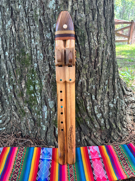 Tigerwood Eagle Totem Native American Style Drone Flute - Made to Order in Am, F, F# or G