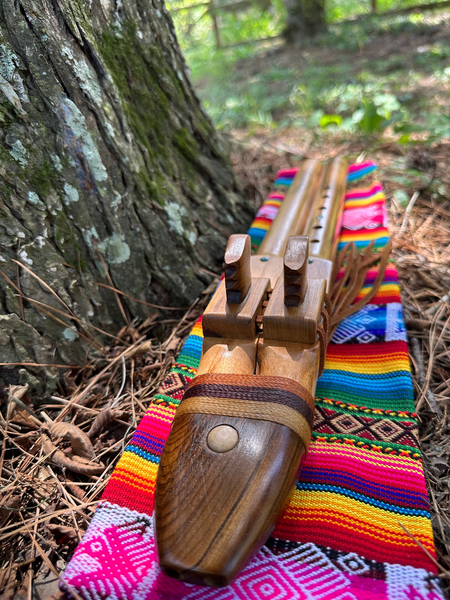 Tigerwood Eagle Totem Native American Style Drone Flute - Made to Order in Am, F, F# or G