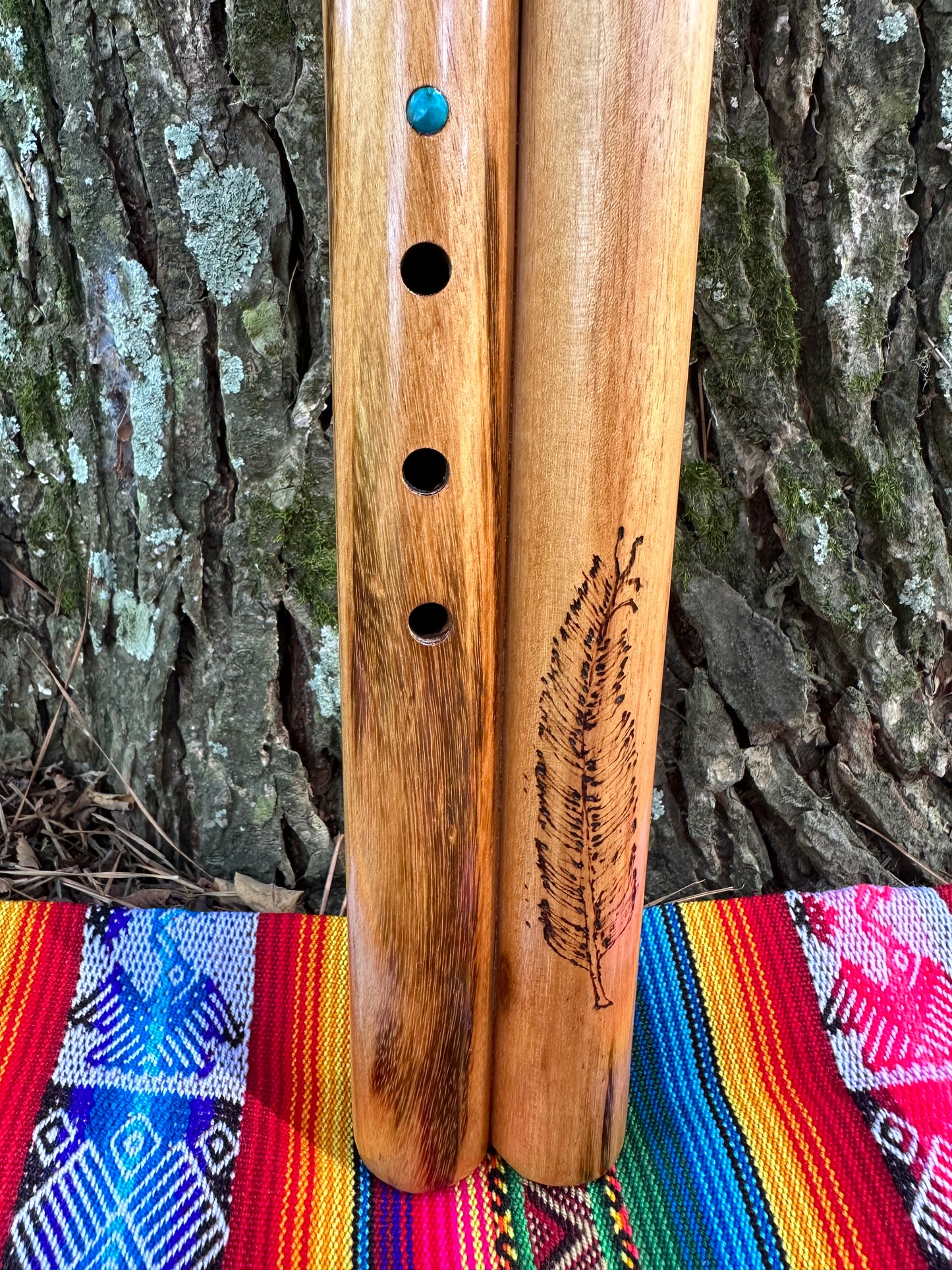 Tigerwood Eagle Totem Native American Style Drone Flute - Made to Order in Am, F, F# or G