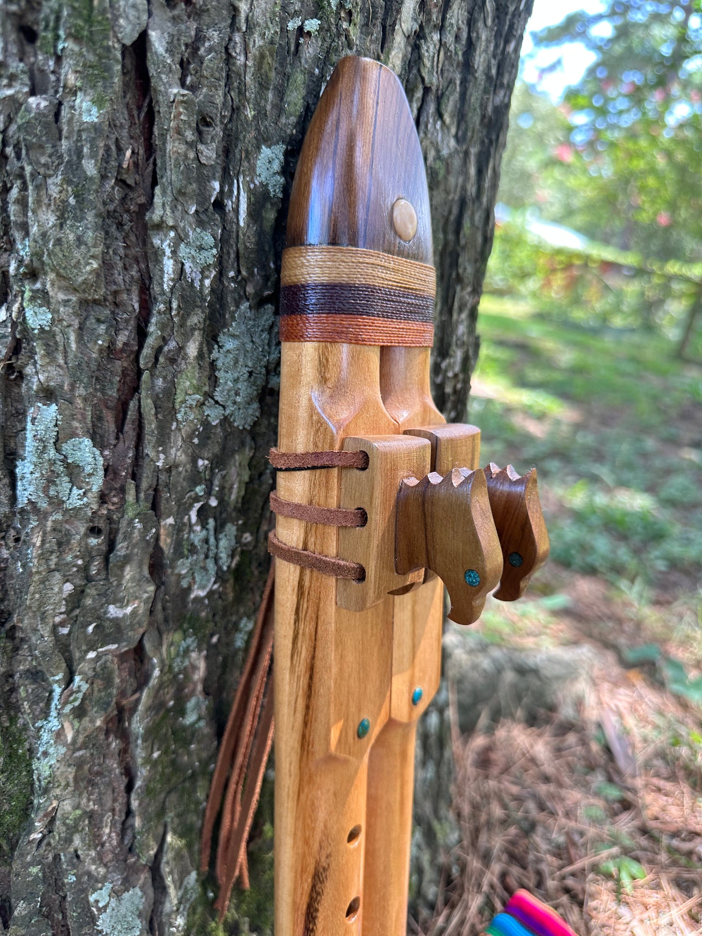 Tigerwood Eagle Totem Native American Style Drone Flute - Made to Order in Am, F, F# or G